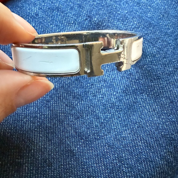 Hermes H bracelet - white & silver - Picture 4 of 4